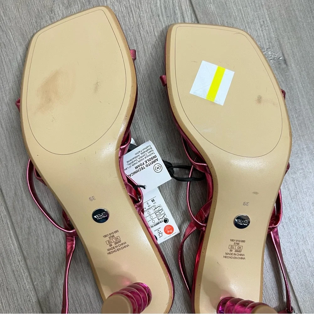 Zara Pink Sandals Stral Sz 41